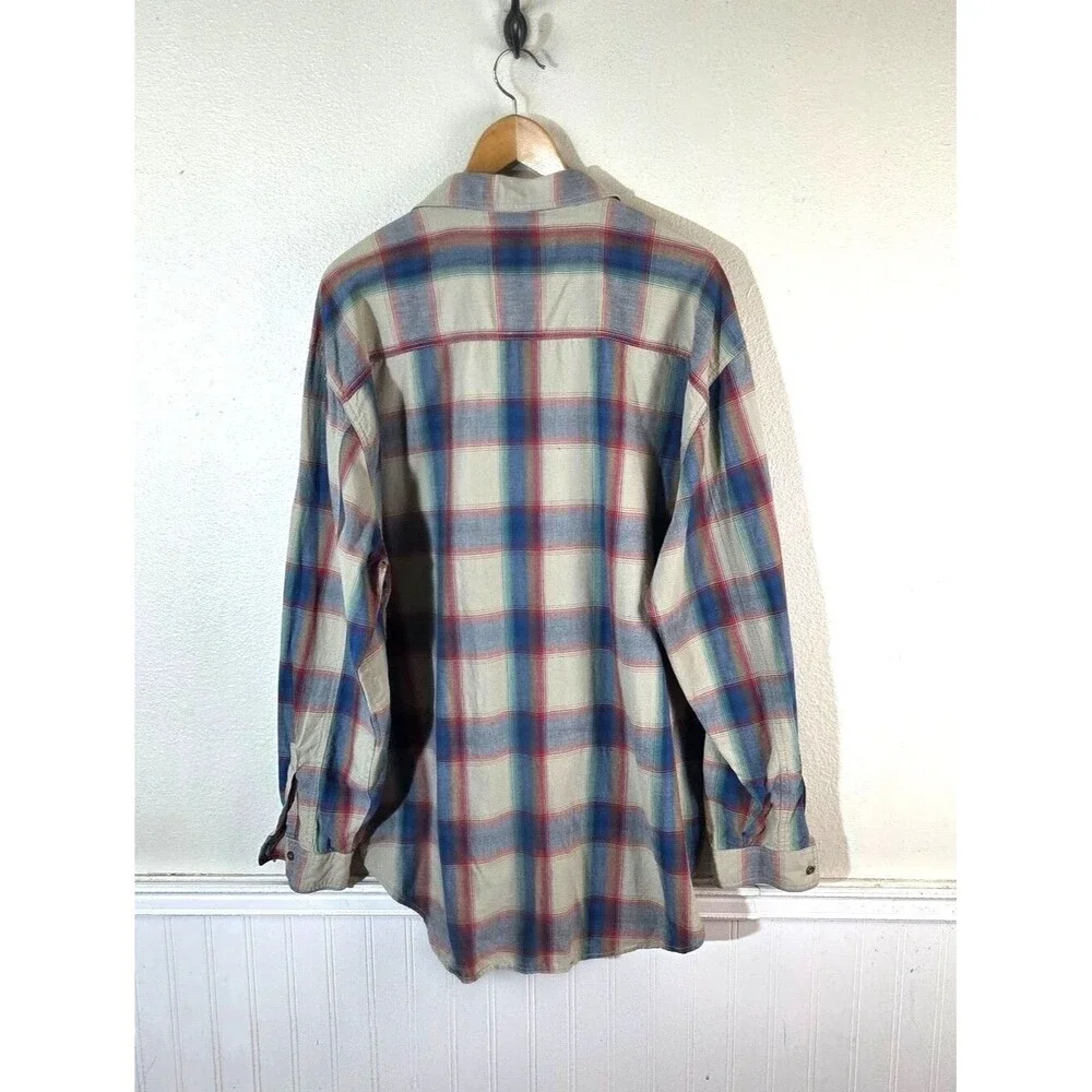 Levi’s Plaid Button Up Shirt Mens XL White Tab Cotton Long Sleeve Western Casual